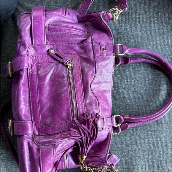 Gorgeous purple leather purse with matching wallet - Picture 12 of 12